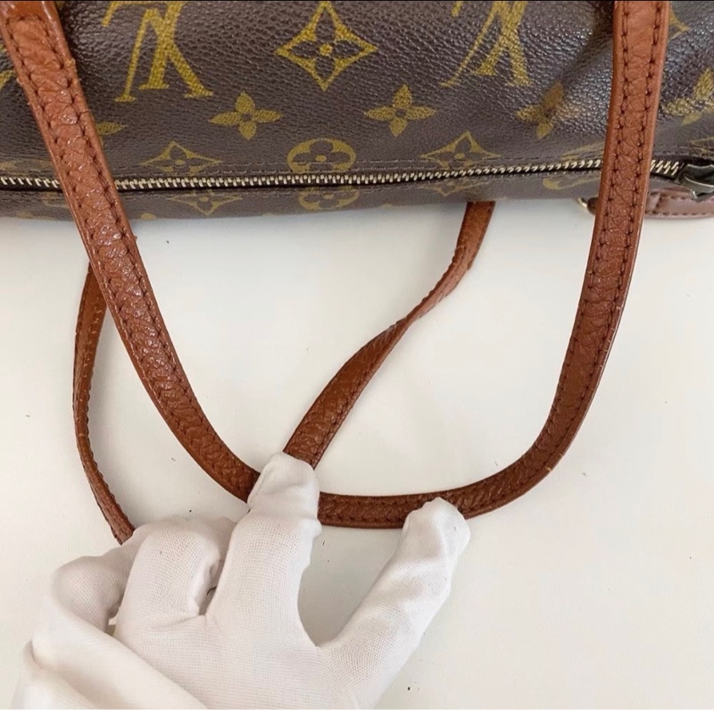 LV路易威登中古巴比龍圓筒包26cm 紅皮老花-4