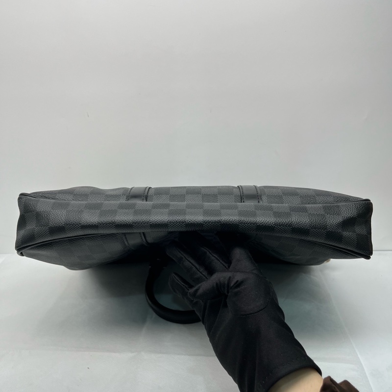 lv 路易威登 系列:黑色棋盤格公文包-4