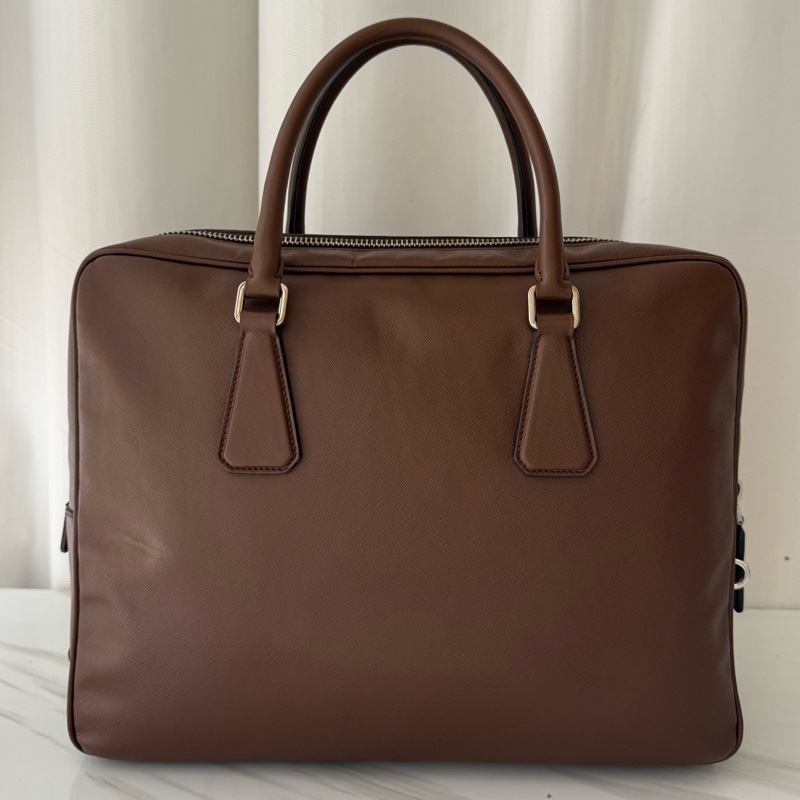 普拉達 Prada 棕色 公文包-1