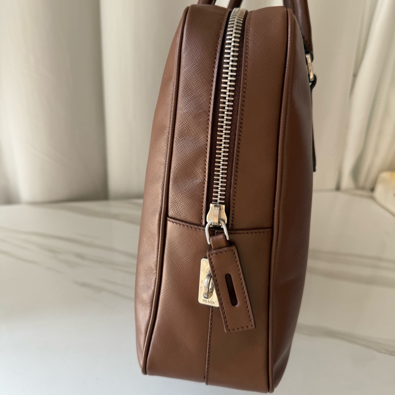 普拉達 Prada 棕色 公文包-3