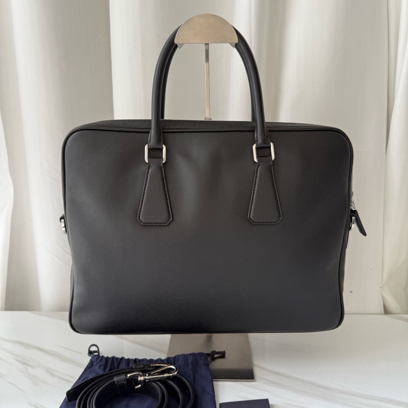 普拉達 Prada 黑色 公文包 有肩帶-1