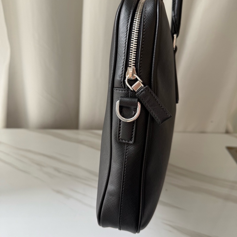 普拉達 Prada 黑色 公文包 有肩帶-3