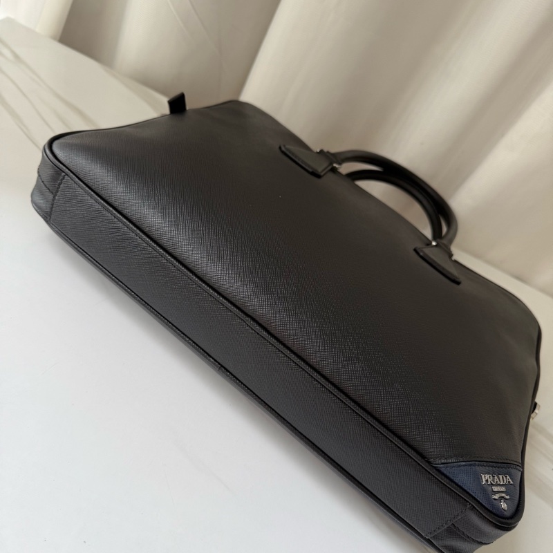 普拉達 Prada 黑色 公文包 有肩帶-4
