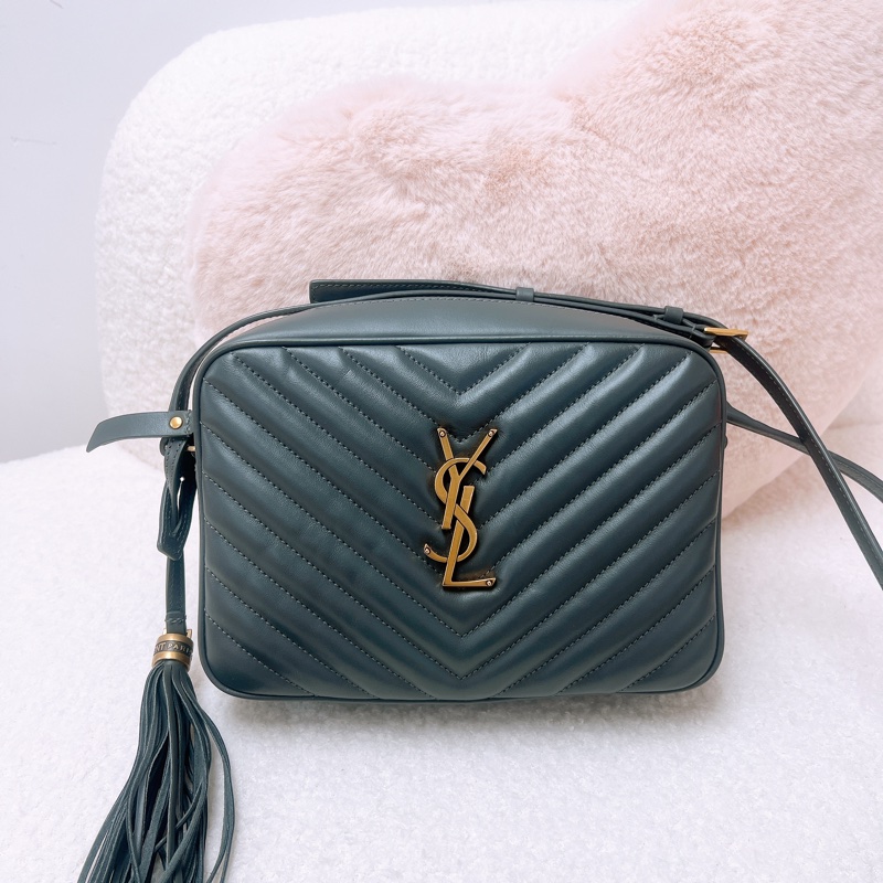YSL lou 深灰流蘇相機包-0