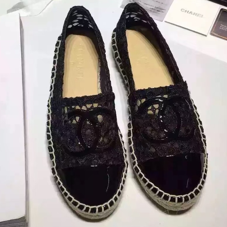 CHANEL 蕾絲草編鞋-0
