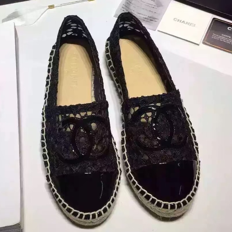 CHANEL 蕾絲草編鞋-6