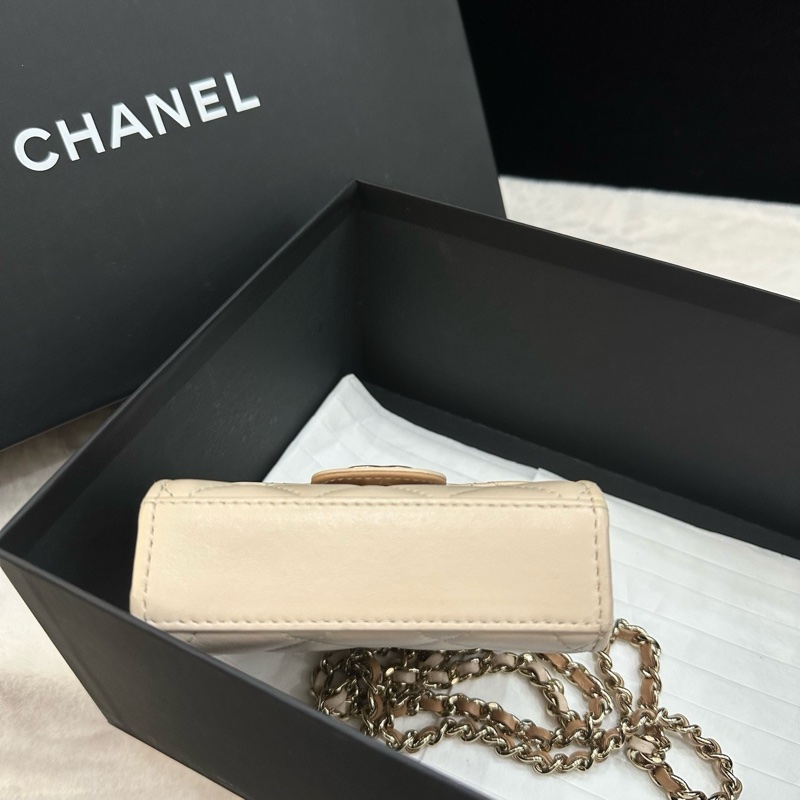 Chanel 香奈兒 23P奶茶金扣 Trendy 小廢包 拼色手柄 芯片款-4