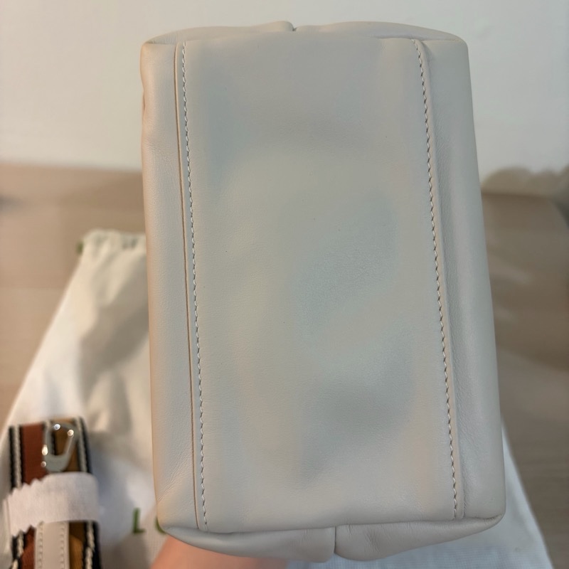 2025 春夏限定款 LONGCHAMP LE PLIAGE XTRA 系列牛皮織紋寬背帶手提/斜背兩用水餃包(迷你/白紙)-7