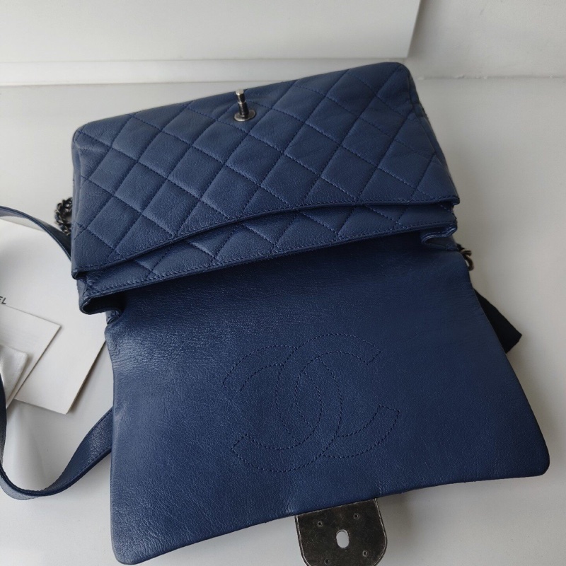 【全網獨有限量款‼️一包三用3️⃣👜】Chanel香奈兒牛皮鎖頭 CF 流浪包|三條鏈帶|深藍色-7