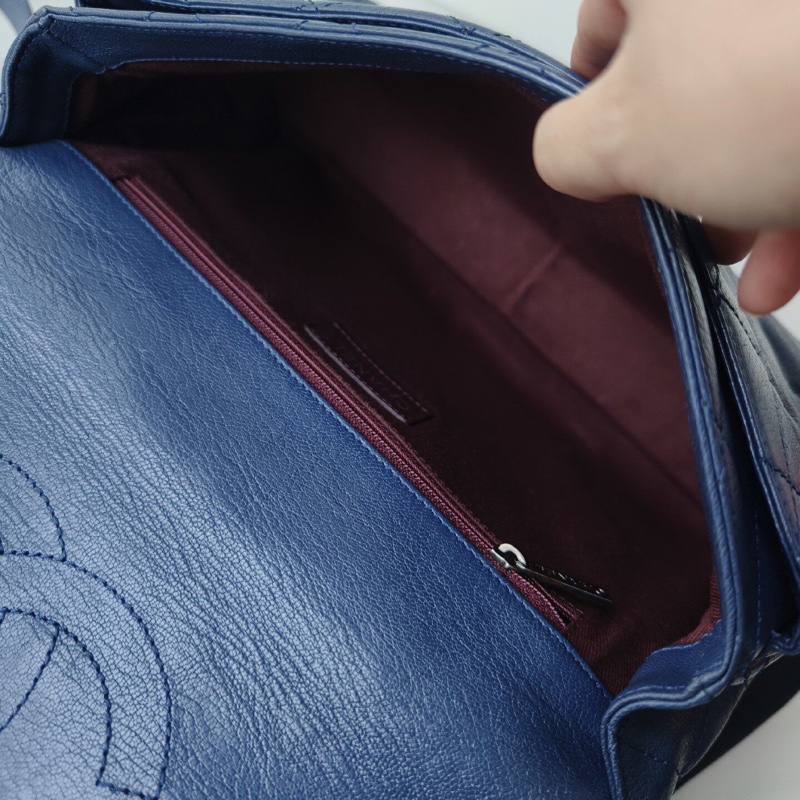 【全網獨有限量款‼️一包三用3️⃣👜】Chanel香奈兒牛皮鎖頭 CF 流浪包|三條鏈帶|深藍色-8