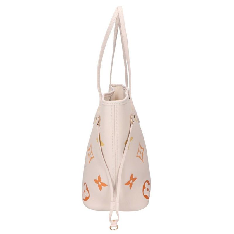 LOUIS VUITTON 路易威登 狀況良好 M46516 Monogram Empreinte Neverfull MM 托特包 奶油色藏紅花 女式-3