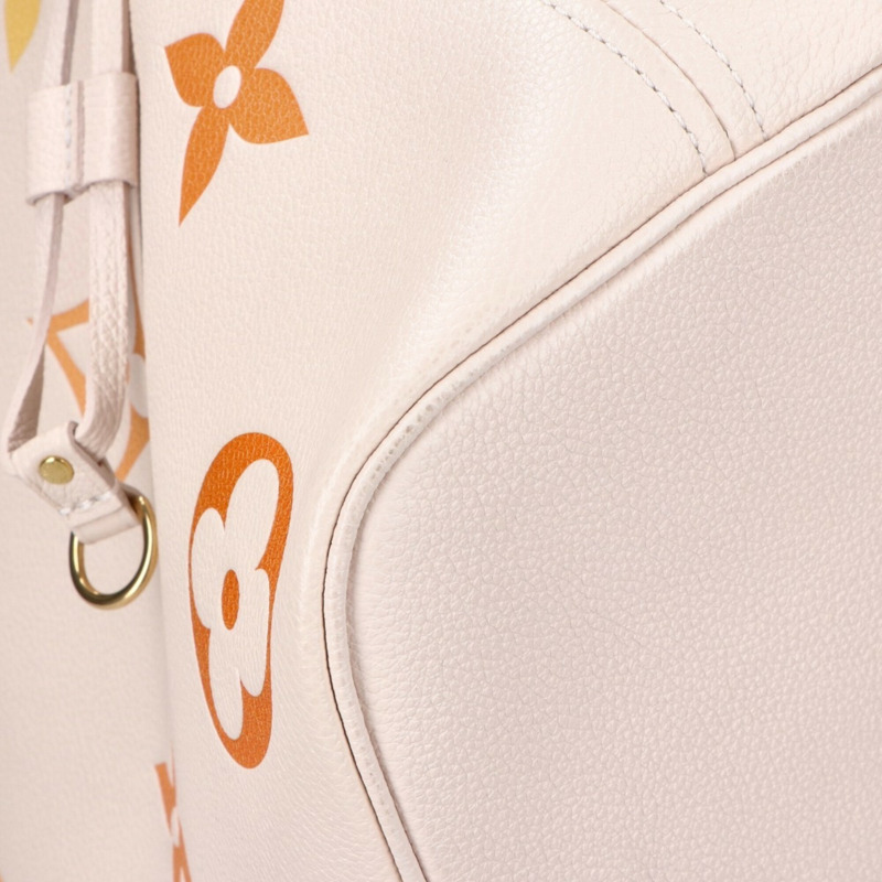 LOUIS VUITTON 路易威登 狀況良好 M46516 Monogram Empreinte Neverfull MM 托特包 奶油色藏紅花 女式-7