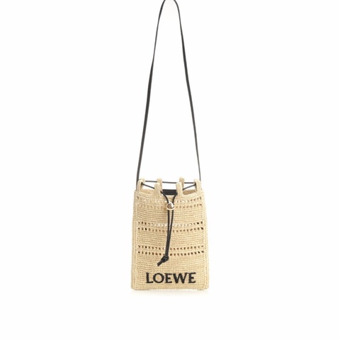 Loewe 女士 拉菲草抽繩單肩包均碼碼常規、16cm*21cm
