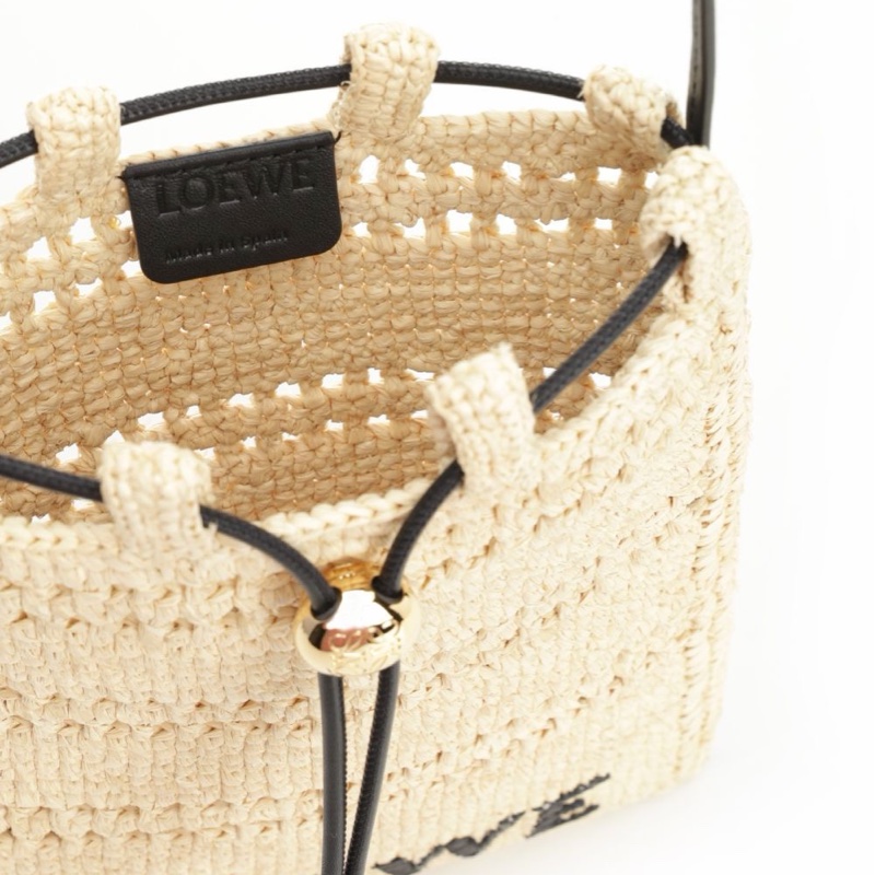 Loewe 女士 拉菲草抽繩單肩包均碼碼常規、16cm*21cm-3