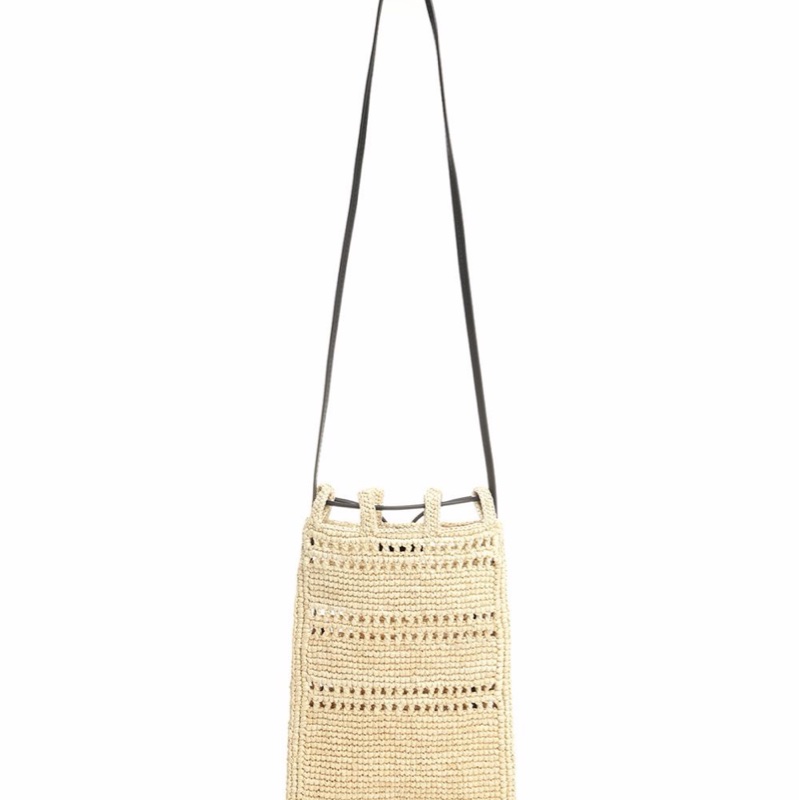Loewe 女士 拉菲草抽繩單肩包均碼碼常規、16cm*21cm-4