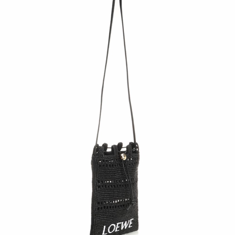 Loewe 女士 拉菲草抽繩單肩包均碼碼常規、16cm*1cm*21cm-4