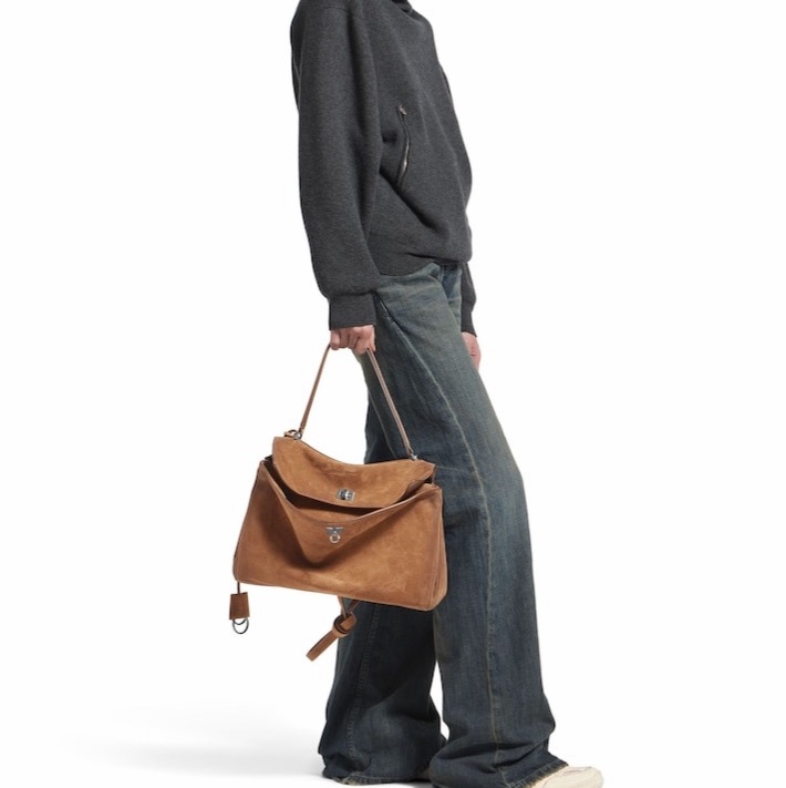 Balenciaga 女士 Rodeo 女士中號駝色手提包均碼碼中號、35cm*11cm*23cm-6