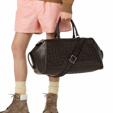 Bottega Veneta 男士 Intrecciato編織旅行包均碼碼46cm*28.5cm*29.5cm