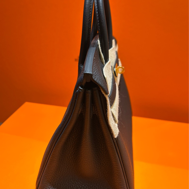 Hermes Noir Black Birkin 25 gold hardware-3
