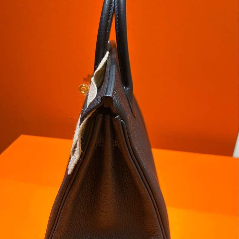 Hermes Noir Black Birkin 25 gold hardware-4