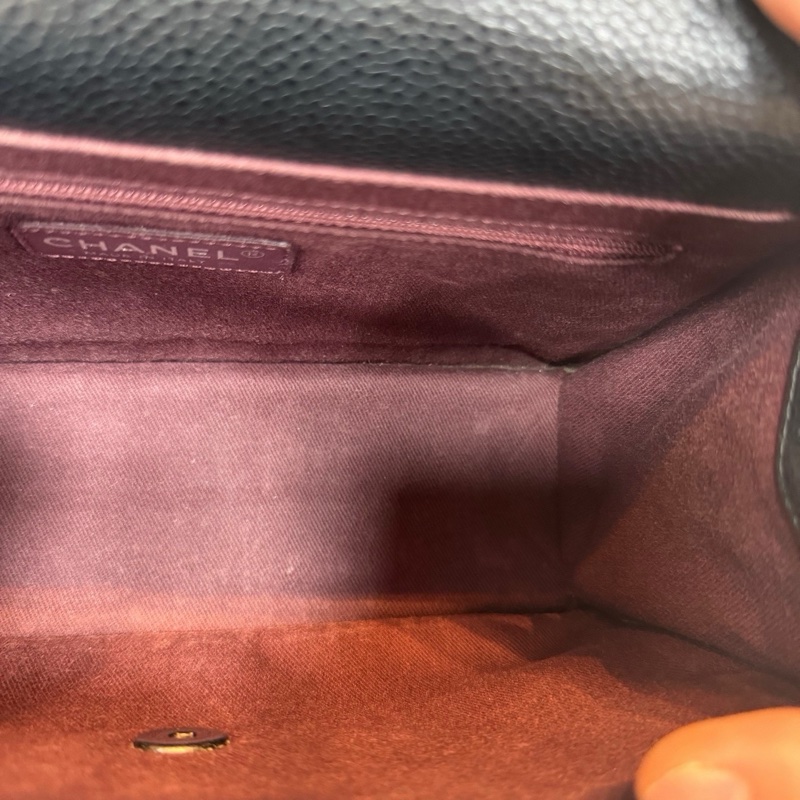 CHANEL 香奈兒 孟買 小號二合一郵差手提斜挎鏈條包 黑銀荔枝牛皮 尺寸24×17cm 20開-9