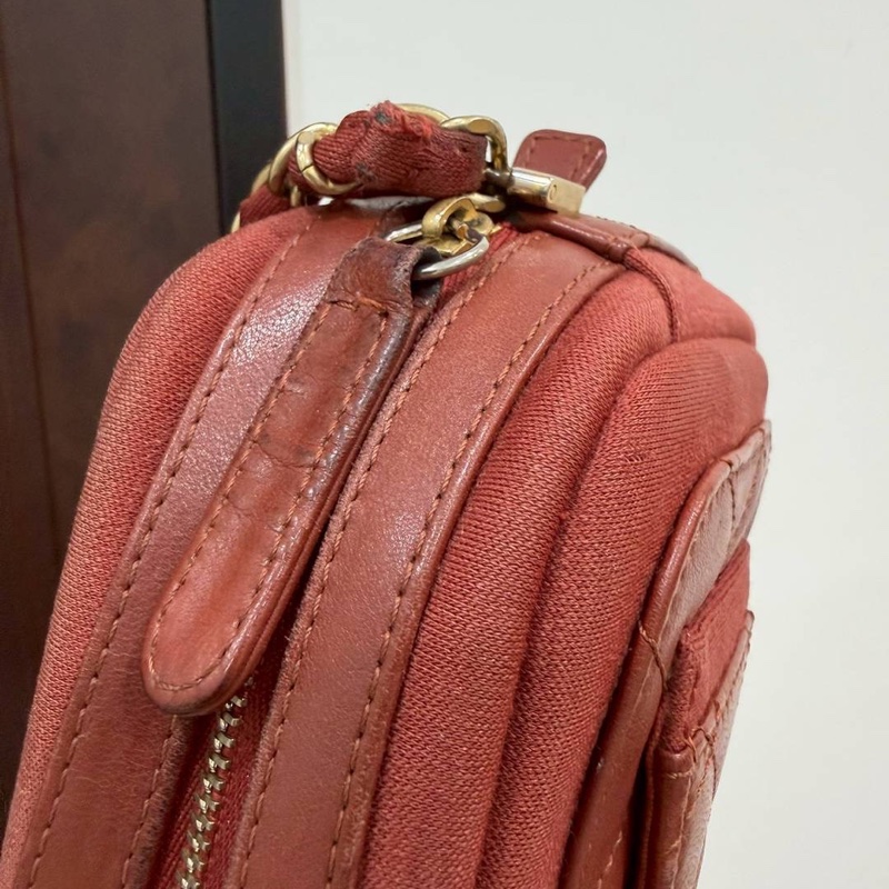 《仙闆名牌精品》CHANEL 香奈兒 紅色 鍊條包 相機包 斜背包 肩背包-10