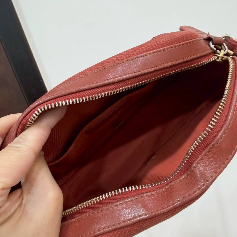 《仙闆名牌精品》CHANEL 香奈兒 紅色 鍊條包 相機包 斜背包 肩背包-11