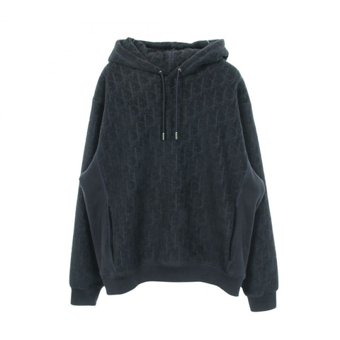 Christian Dior Oblique 提花連帽衫 #XXL 113J631A0684 棉質海軍藍 二手 男款
