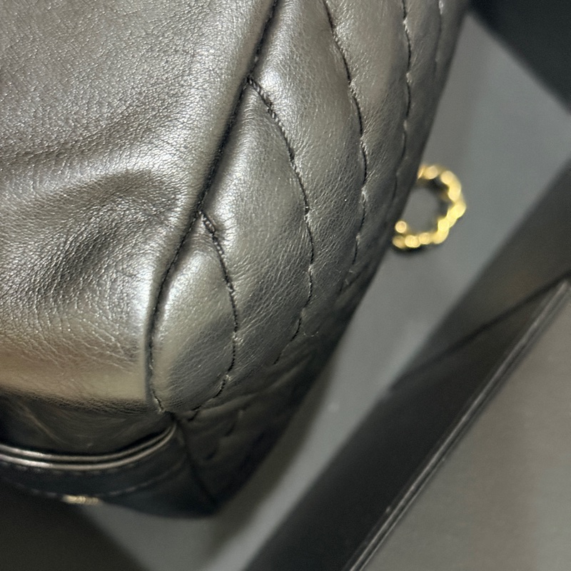 95新🏅CHANEL 香奈兒 黑色 耐用牛皮 皮穿鏈斜背包 內裡拉鍊膠膜還在✨-4