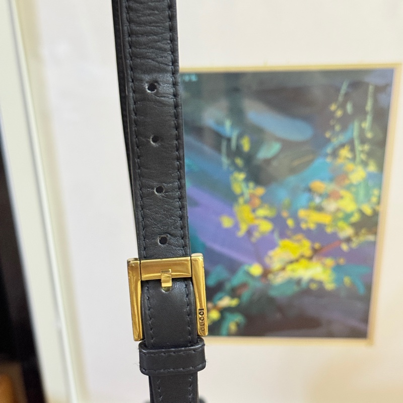 95新🏅正櫃款Gucci灰黑色 老花 可當胸口包 肩背包 腋下包-33