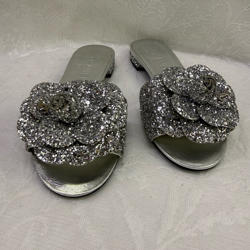 Chanel Sliver Sandals Mules EU 37-2