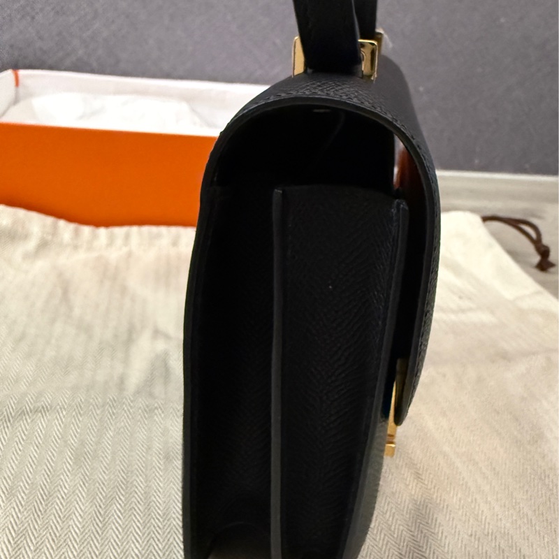 Hermes mini 康康19 Epsom黑金B刻-4