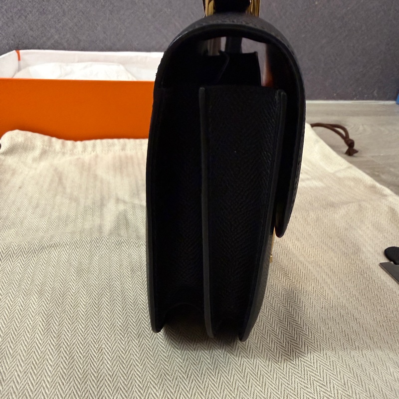 Hermes mini 康康19 Epsom黑金B刻-5