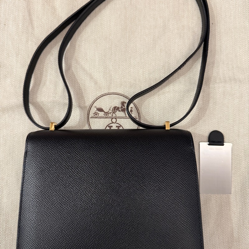 Hermes mini 康康19 Epsom黑金B刻-7