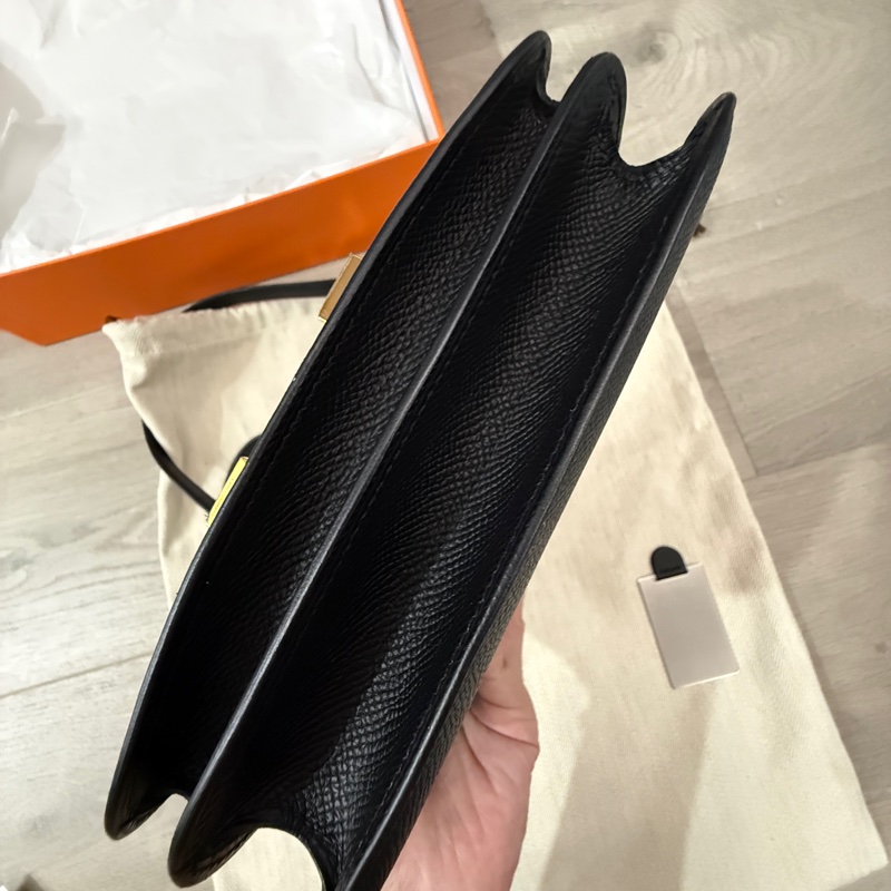 Hermes mini 康康19 Epsom黑金B刻-8
