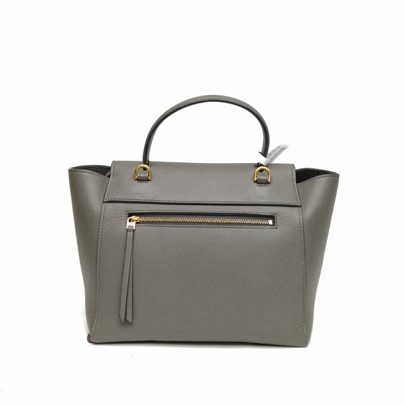 CELINE Belt鯰魚包Micro24深灰牛皮金扣色肩背包-2