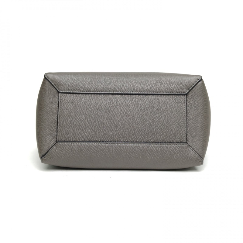 CELINE Belt鯰魚包Micro24深灰牛皮金扣色肩背包-3