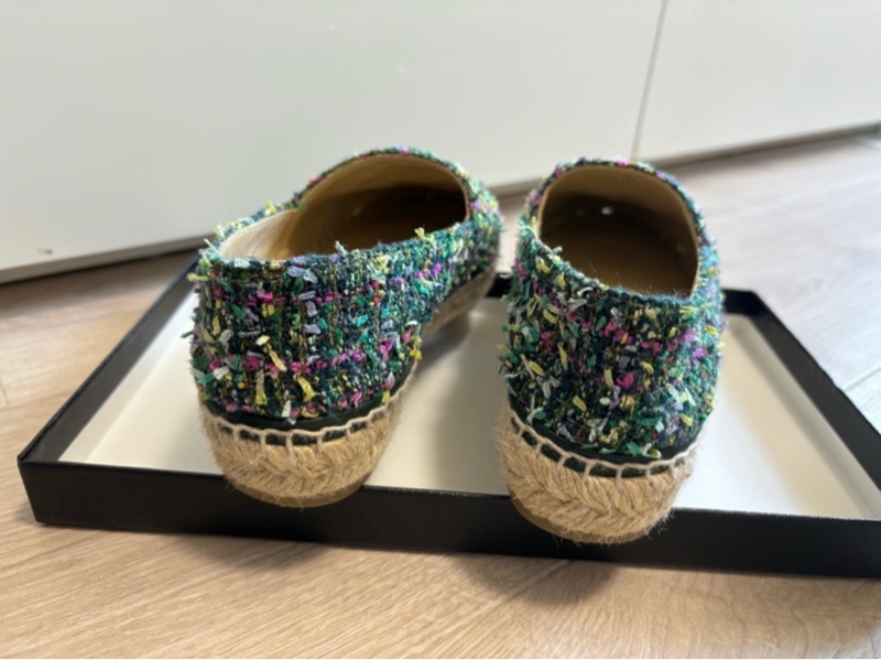 Chanel香奈兒 草編鞋/漁夫鞋/鉛筆鞋/編織鞋/平底鞋/35號-3