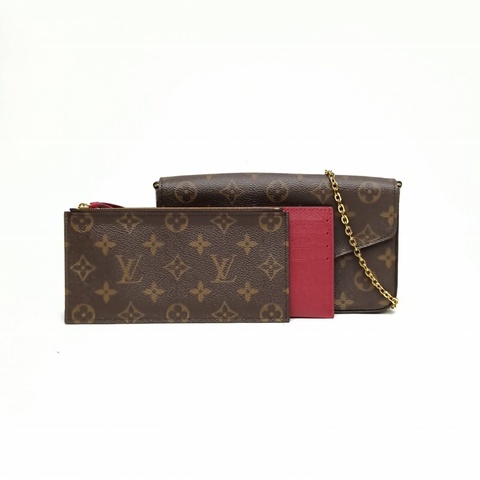 LOUIS VUITTON POCHETTEFELICIE三合一鏈條包老花PVC晶片肩背包