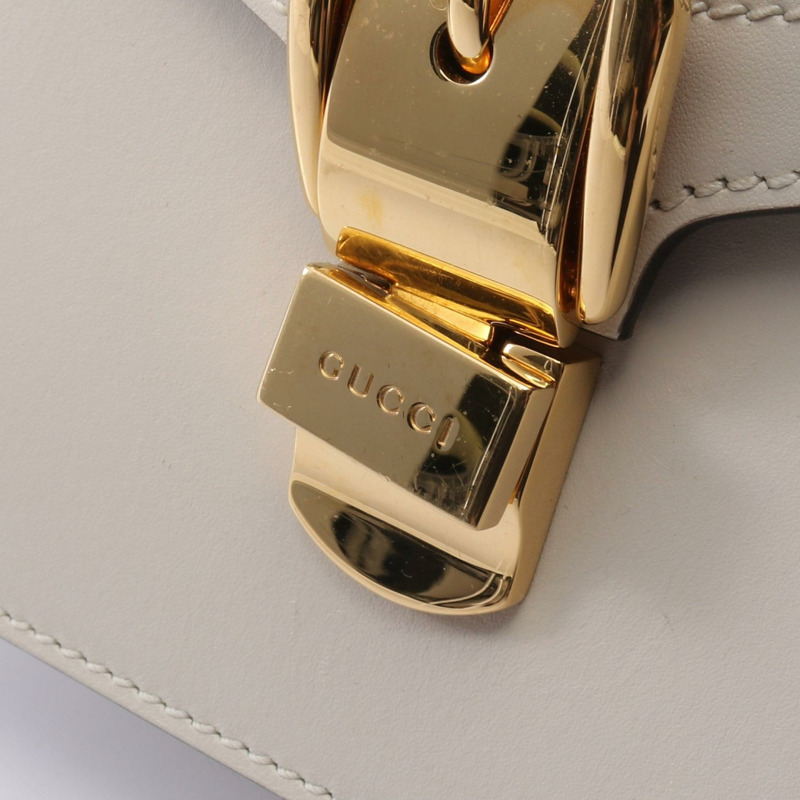 GUCCI Sylvie Sherry 系列 2WAY 手提包 470270 皮革 米色 海軍藍 紅色 二手 女士-6