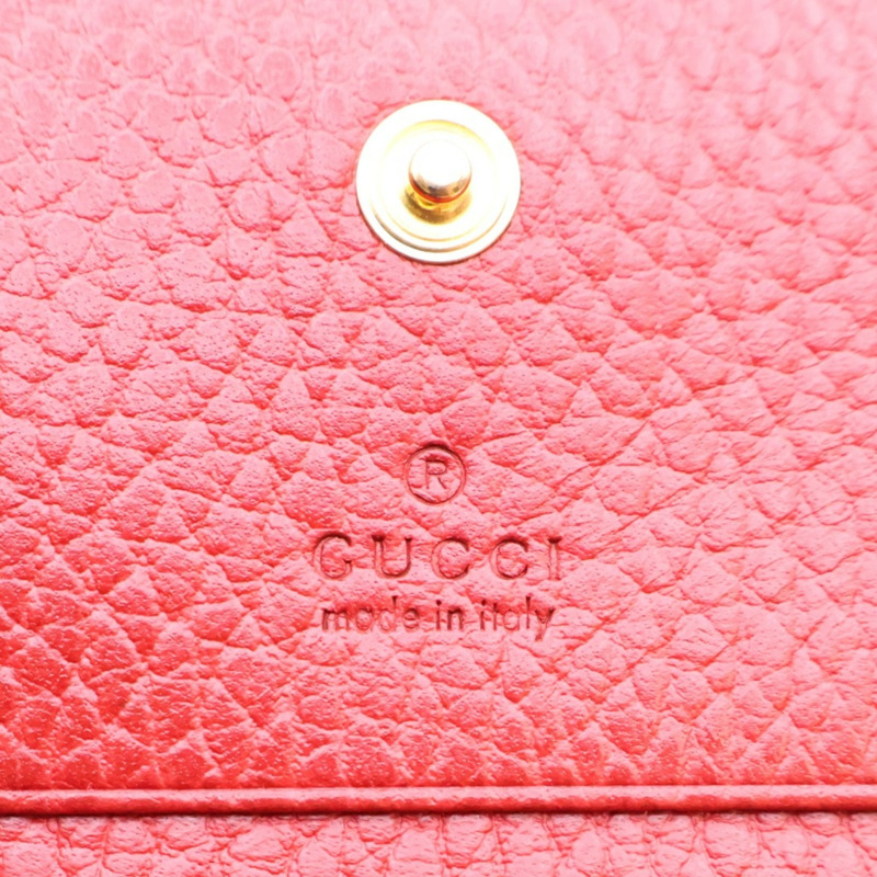 紅色 牛皮 GG Marmont Card Case 兩折短夾【GUCCI 古馳】 456126-5
