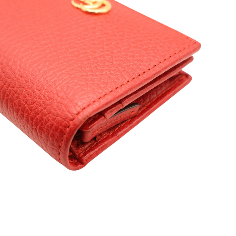 紅色 牛皮 GG Marmont Card Case 兩折短夾【GUCCI 古馳】 456126-9