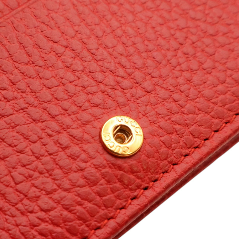 紅色 牛皮 GG Marmont Card Case 兩折短夾【GUCCI 古馳】 456126-12