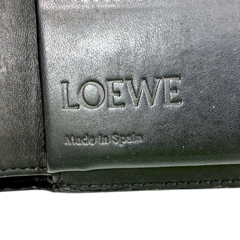 黑/灰色 牛皮 二折短夾【LOEWE 羅威】-7
