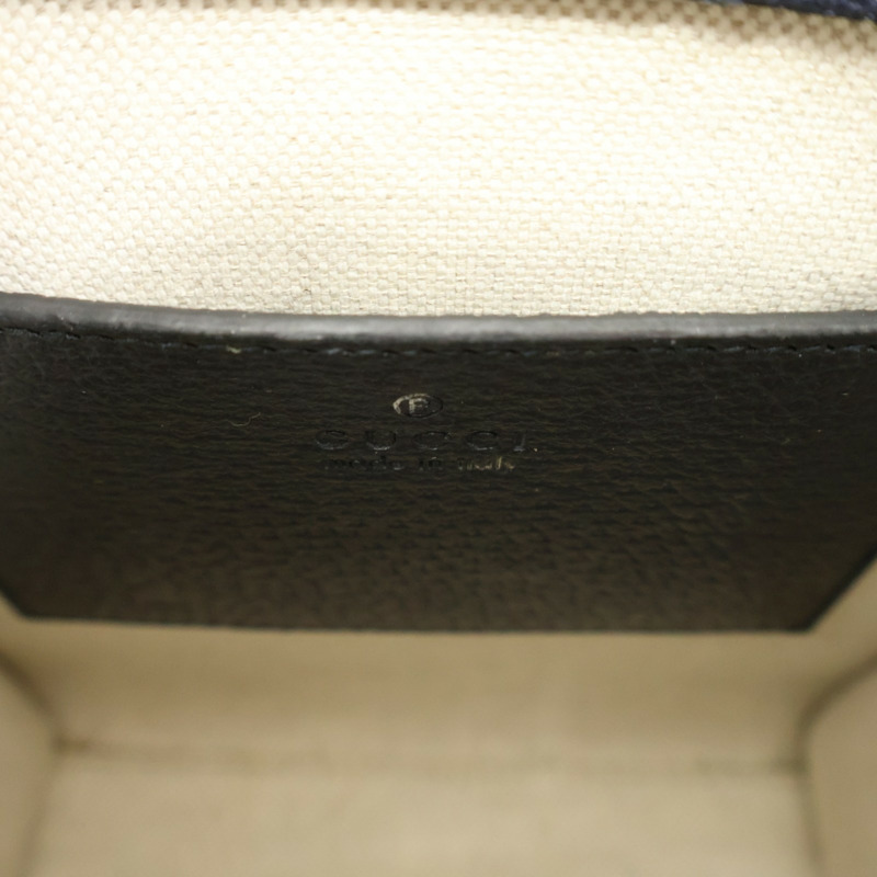 藍色 GG Supreme帆布 牛皮飾邊 Mini Retro Interlocking G 肩背包【GUCCI 古馳】 671623-3
