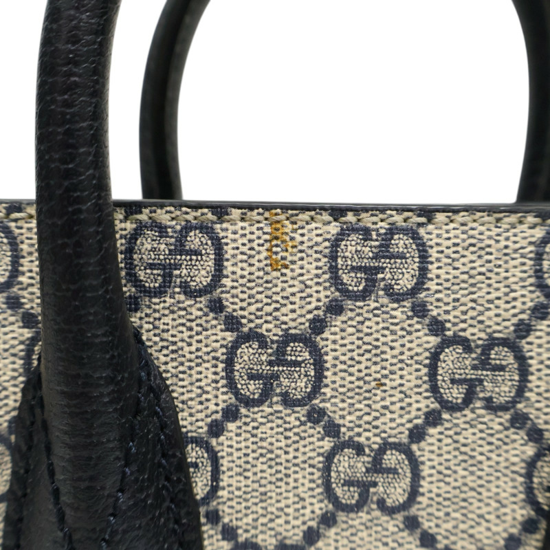 藍色 GG Supreme帆布 牛皮飾邊 Mini Retro Interlocking G 肩背包【GUCCI 古馳】 671623-10