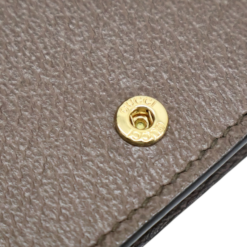 棕色 GG Supreme帆布 Ophidia Card Case 扣式短夾【GUCCI 古馳】 523155-10