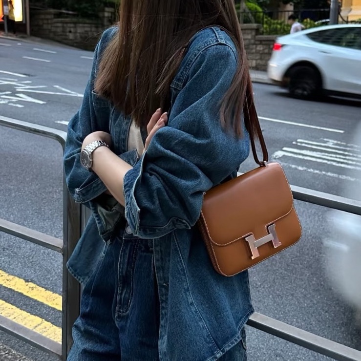 🐎Hermes愛馬仕|constance 康康19|金棕銀扣|epsom皮|閒置新膜還在-1