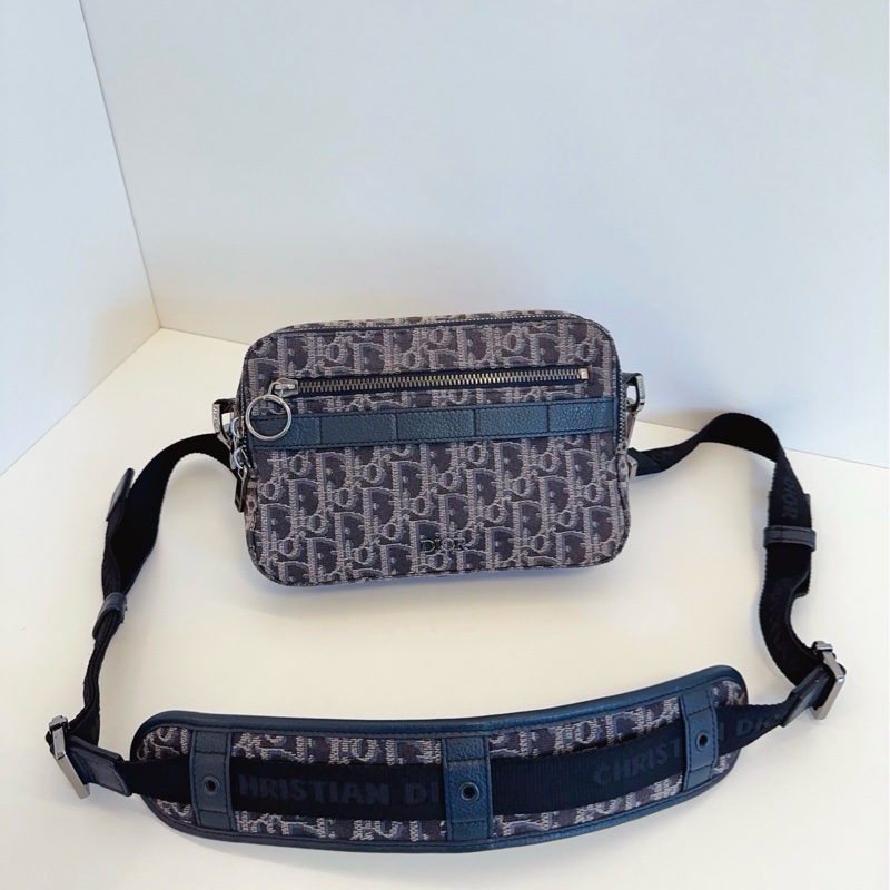 ✨Dior|Safari灰藍色老花信使包/相機包|98新-1