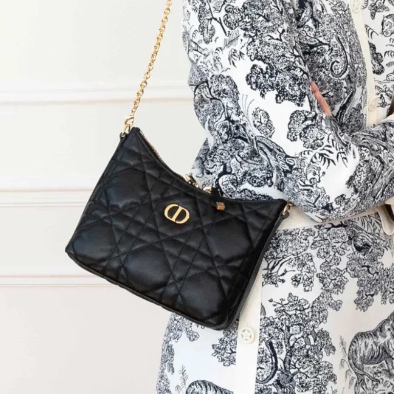 ✨Dior|新款黑金Miss DIOR Hobo|全皮經典藤格紋|99新-1